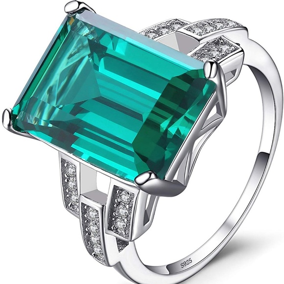 6ctw Nano Emerald Ring - 925 Sterling Silver - Picture 4 of 5